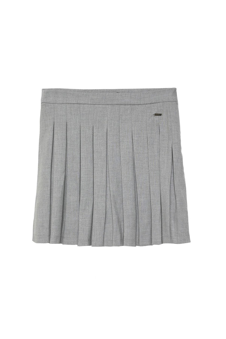 Pleated Mini Skirt Gray