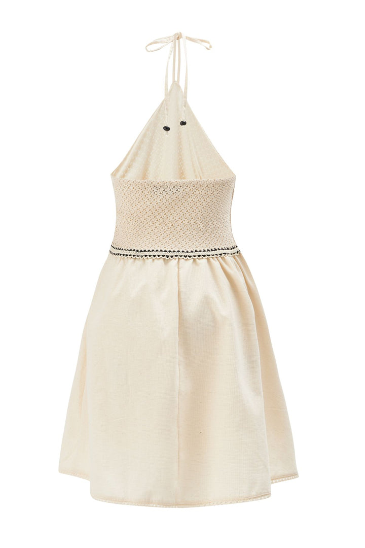 Halter Knitted Dress Natural