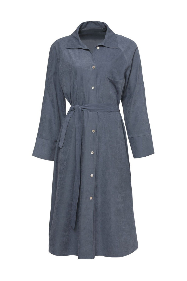 Belted Shirt Dress Indigo