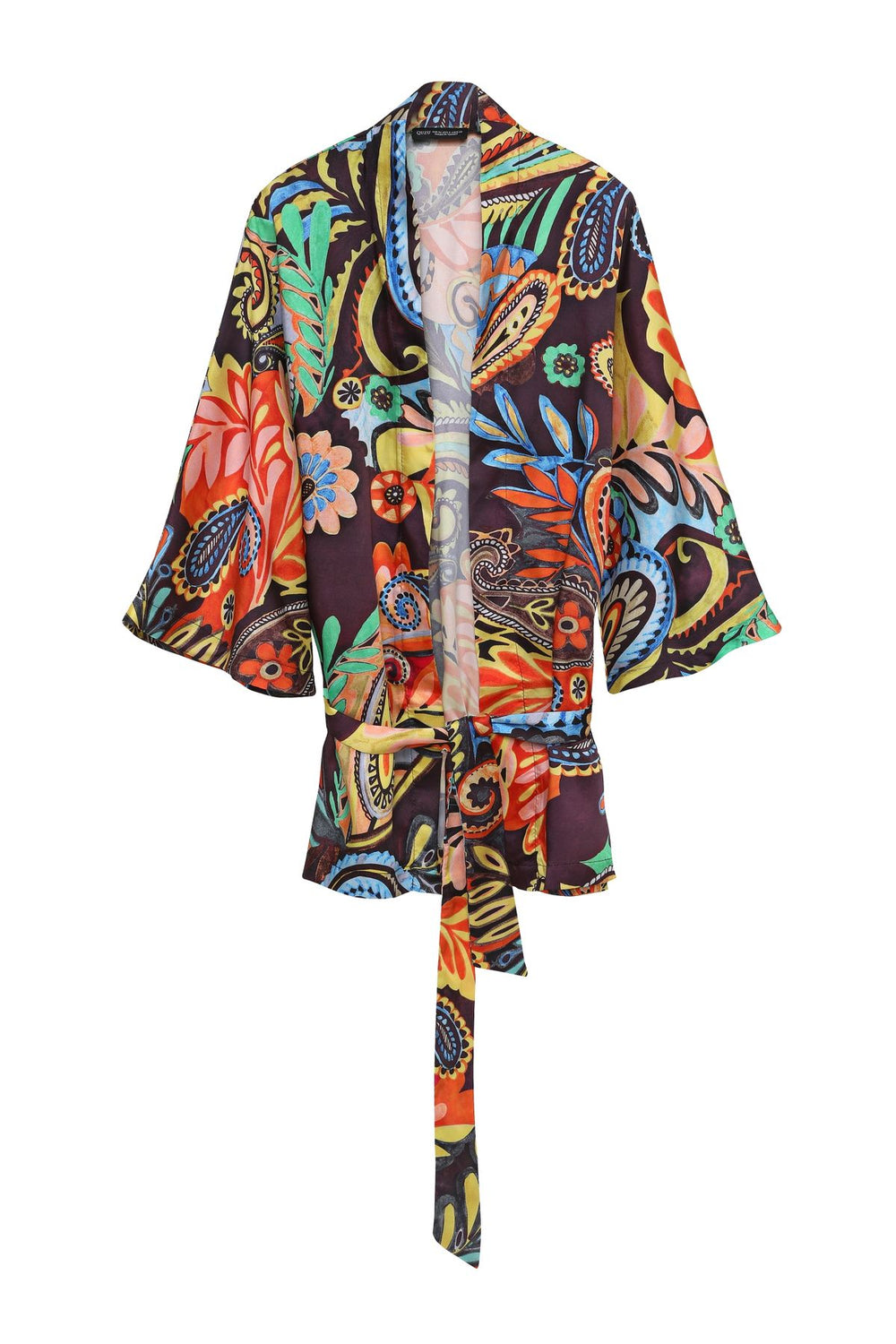 Şal Yaka Kuşaklı Kimono Turuncu