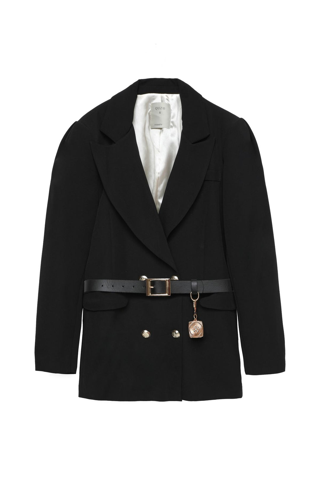 Kemer Detaylı Blazer Ceket Siyah