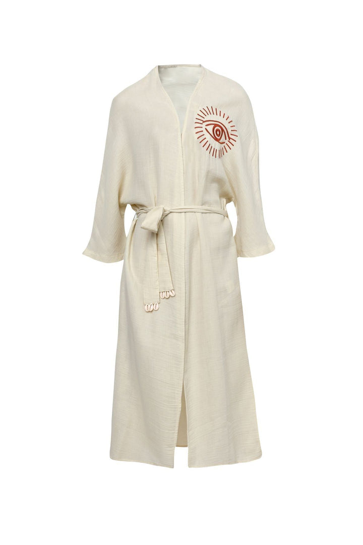 Nakış Detaylı Kimono Naturel