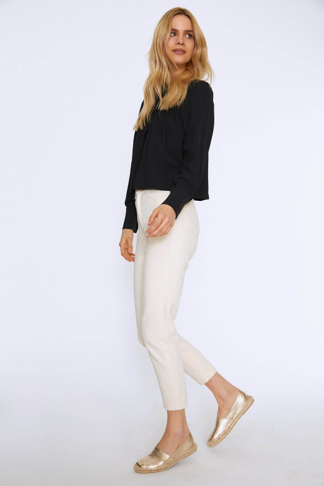 Tie Collar Shirt Black