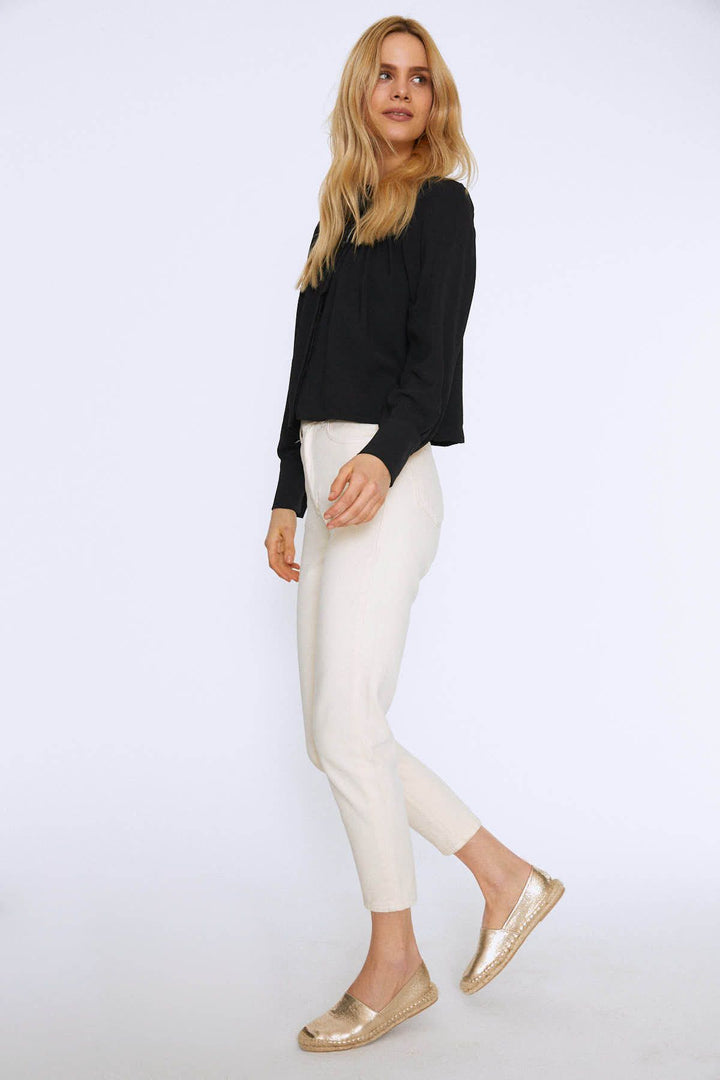 Tie Collar Shirt Black