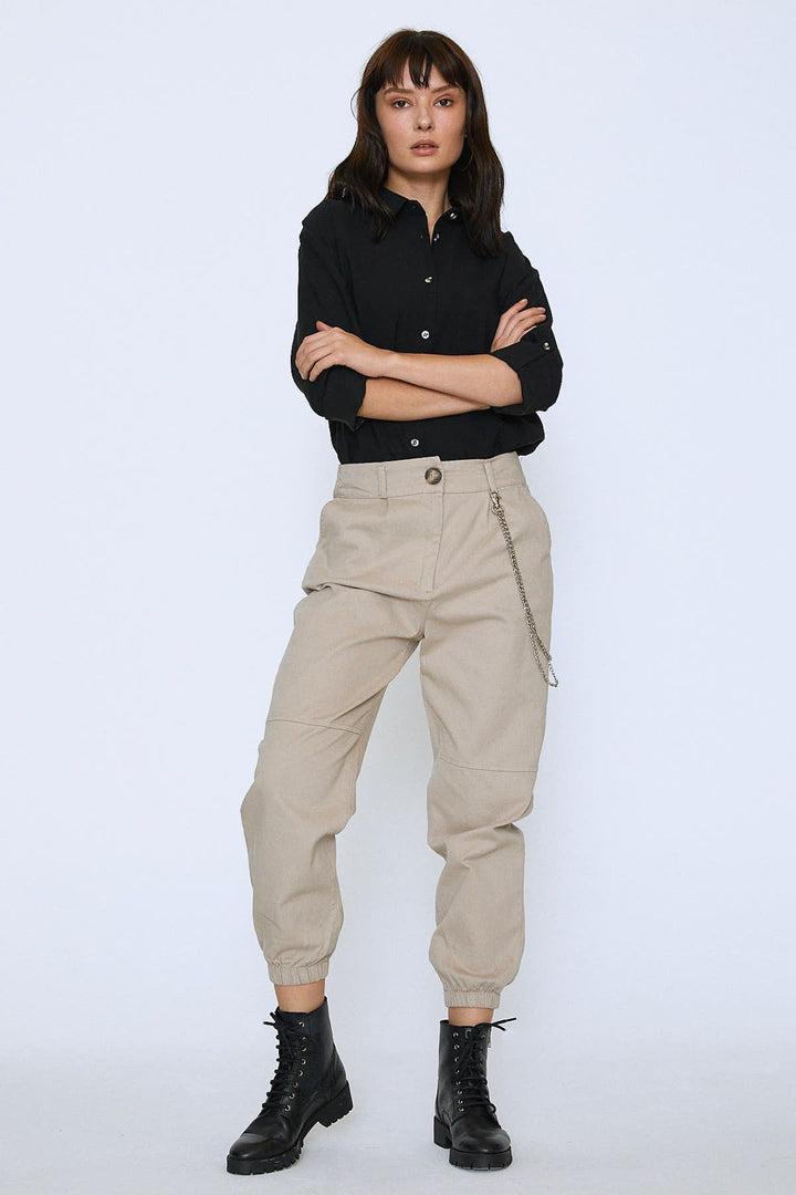 Chain Jogger Pants Beige