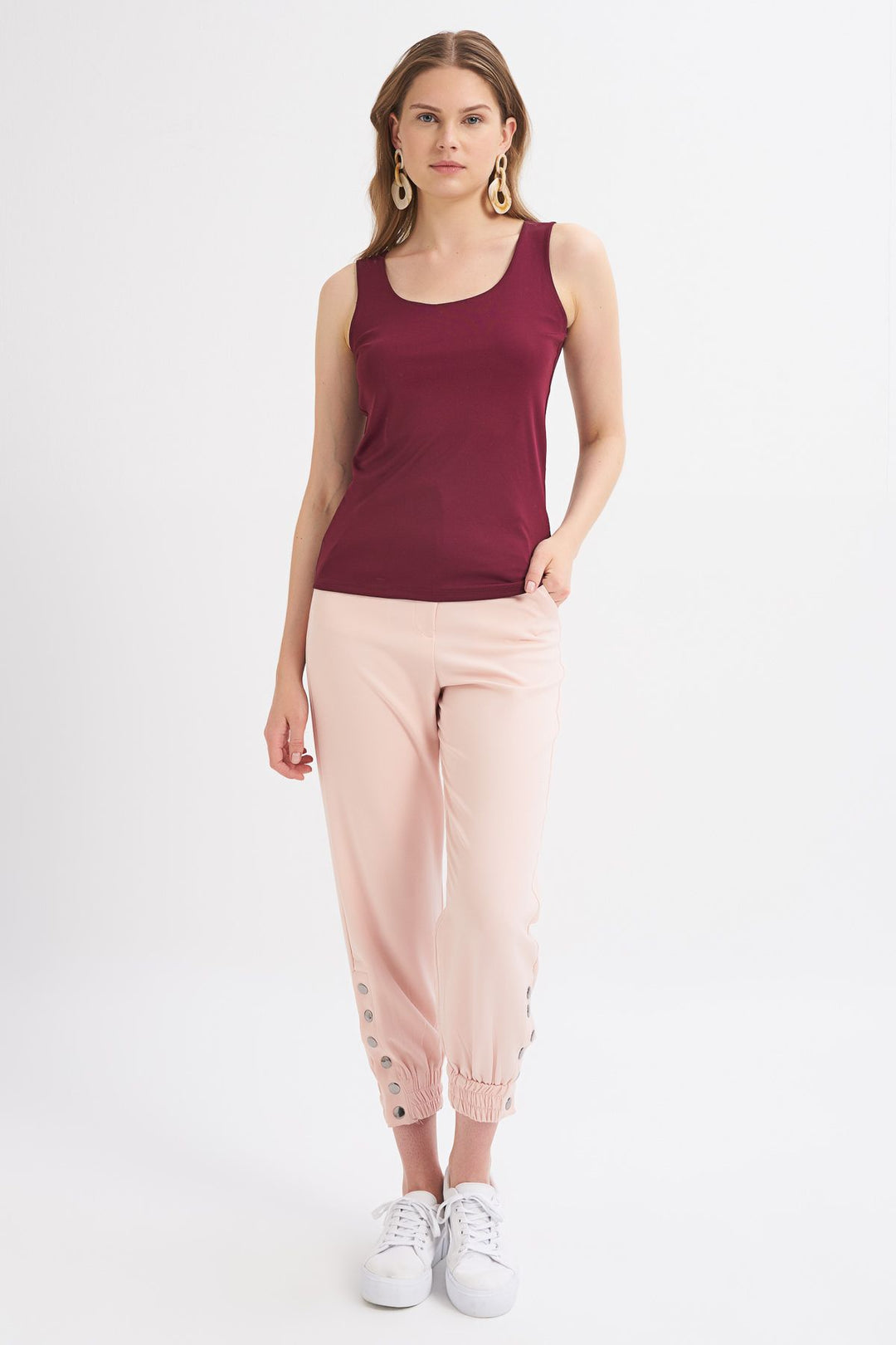 Kalın Askılı Basic Bluz Mürdüm