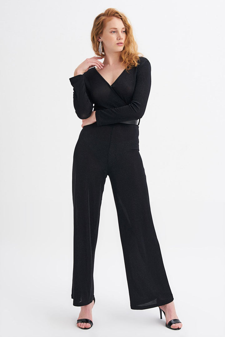 Wrapped Belt Jumpsuit Black