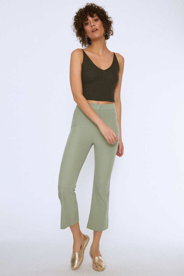 İspanyol Paça Pantolon Mint