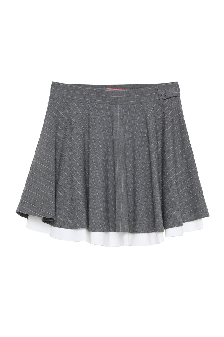 Garni Detailed Flounce Skirt Gray
