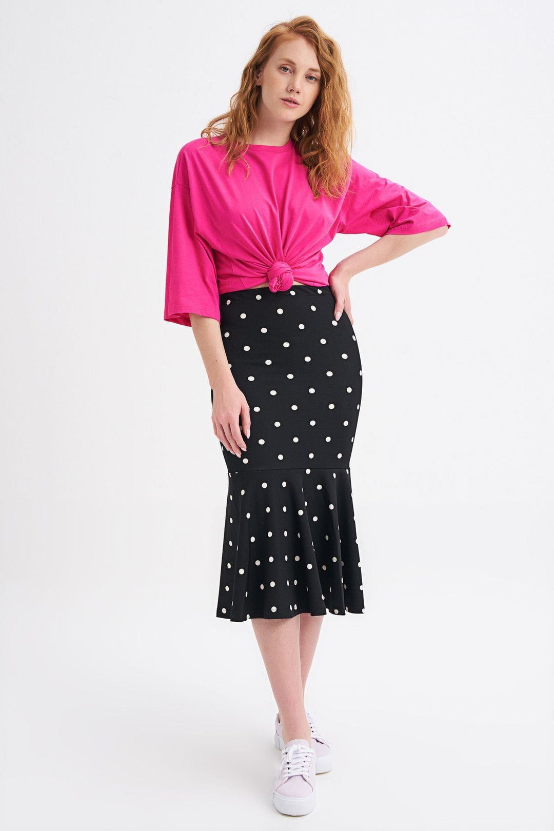 Polka Dot Skirt Black