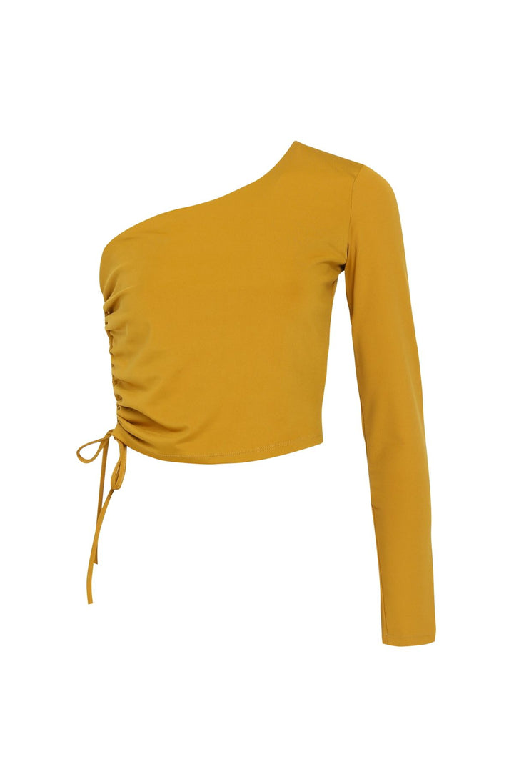 Büzgülü Tek Kol Bluz Olive