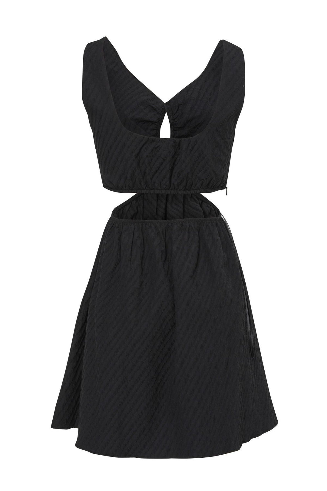 Cut Out V-Neck Dress Black