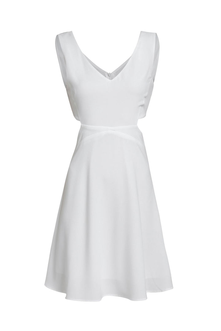Cut Out Mini Dress White