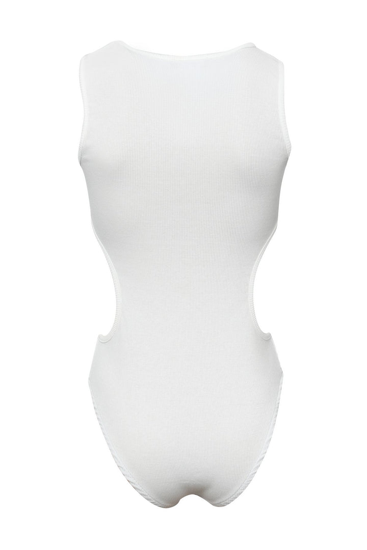 Decollete Detailed Bodysuit White