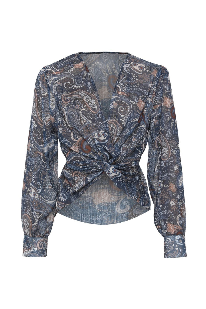 Knot Detailed Blouse Indigo