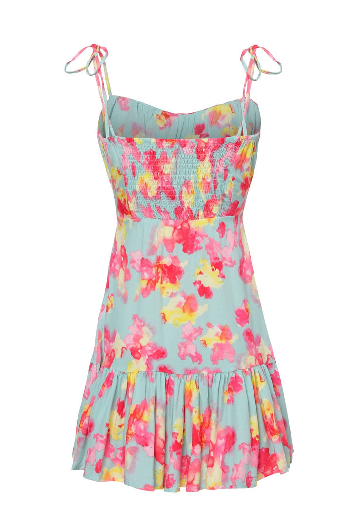 Patterned Strap Dress Pink