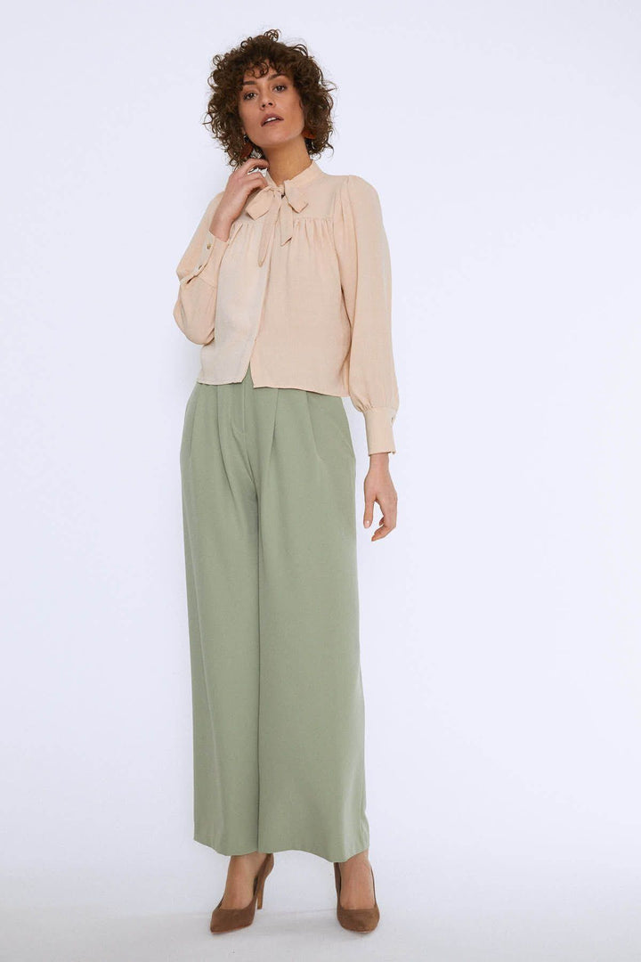 Tie Collar Shirt Stone