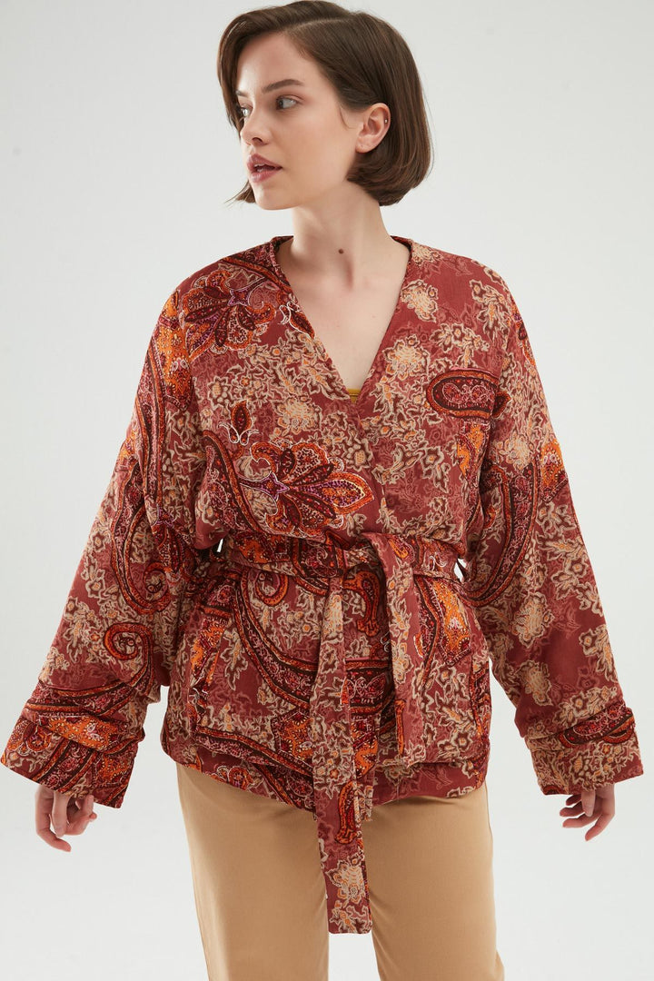 Oversize Belted Kimono Jacket Tile