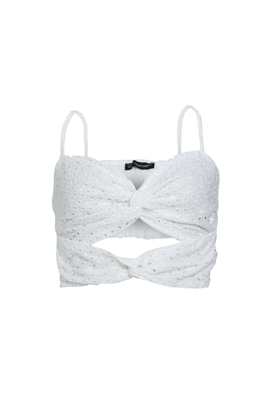 Guipure Strap Crop Blouse Ecru