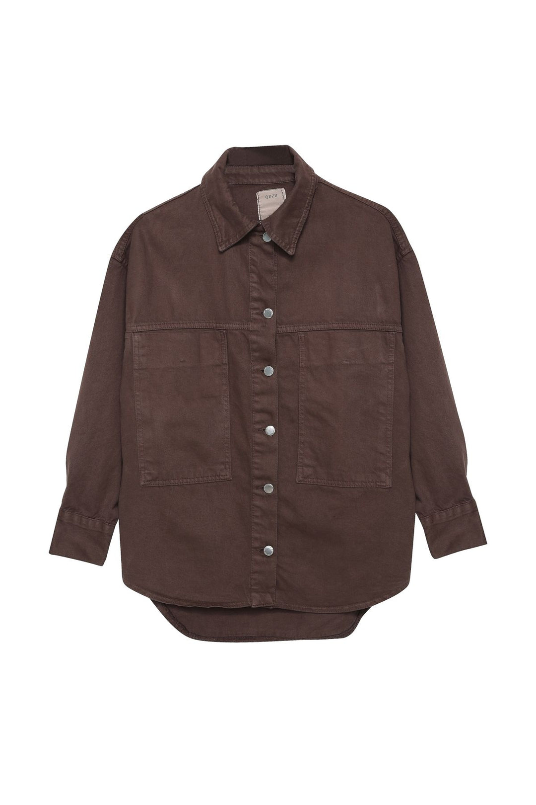 Pocket Detailed Denim Jacket Dark Brown