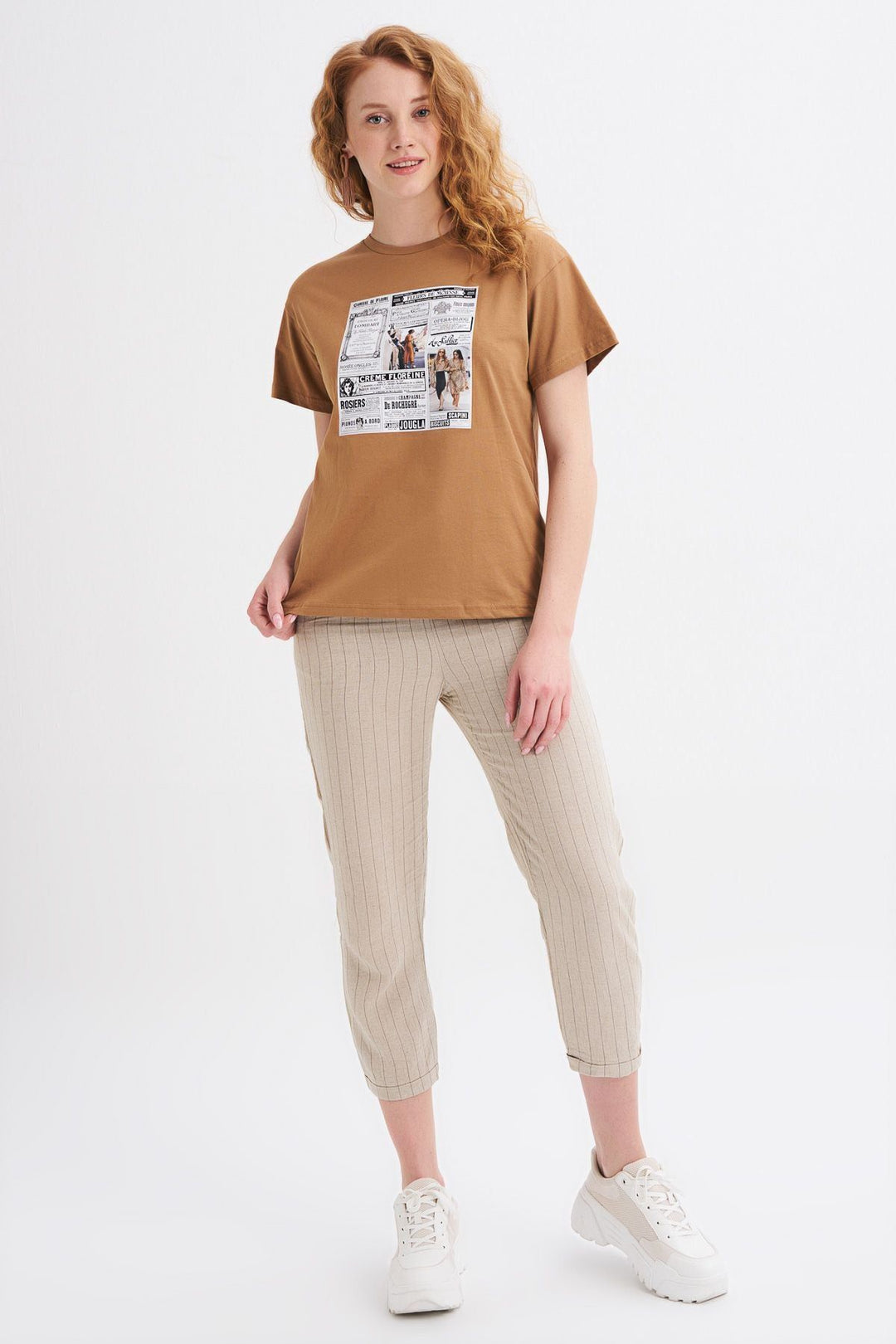 Printed T-Shirt Brown