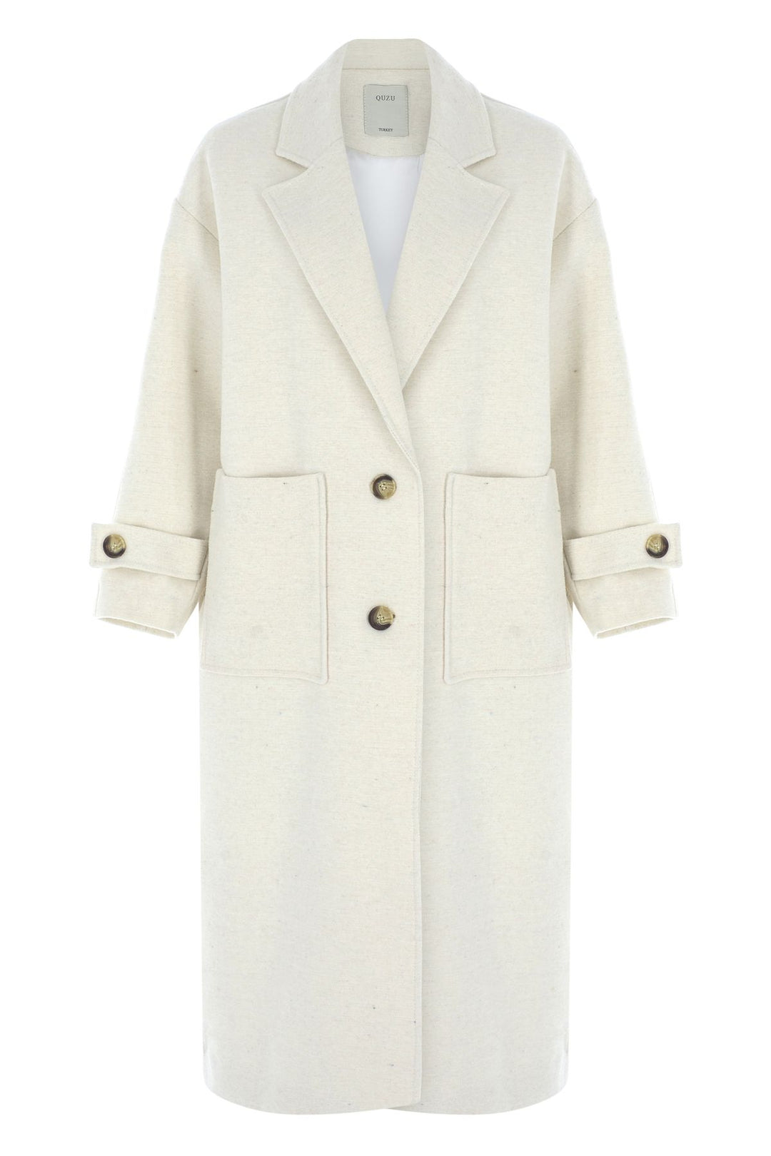 Pocket Long Oversize Coat White