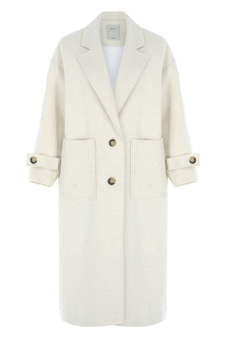 Pocket Long Oversize Coat White