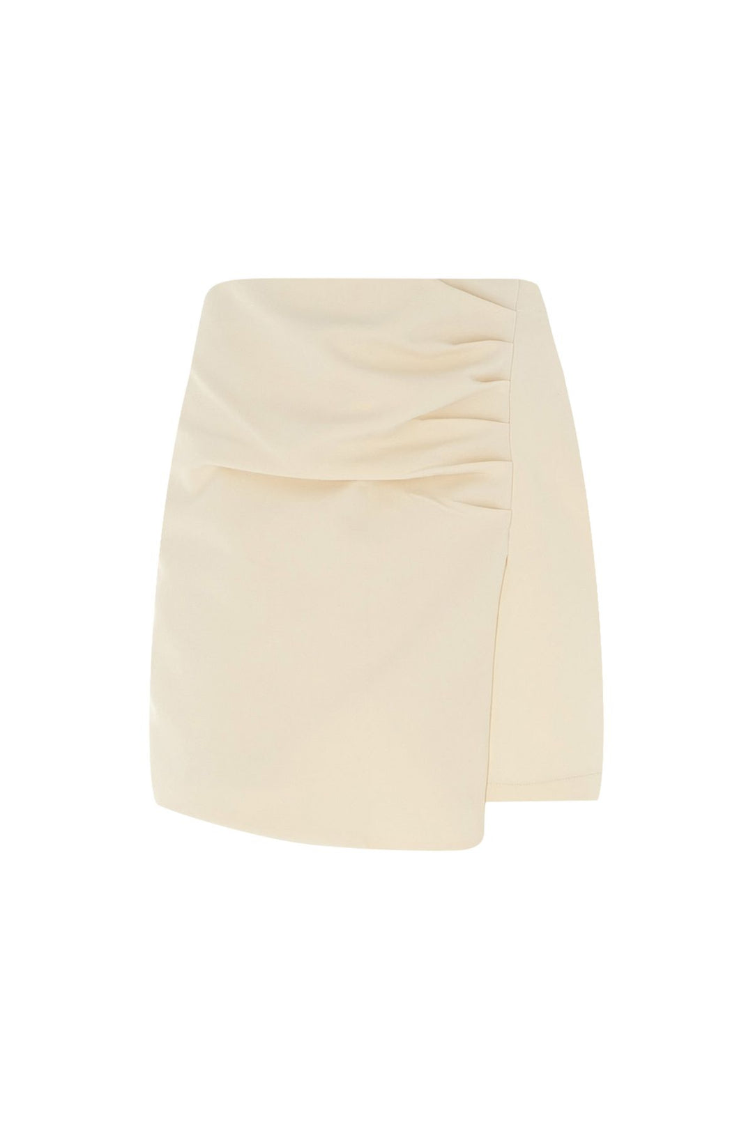 Ruffle Detailed Mini Short Skirt Bone