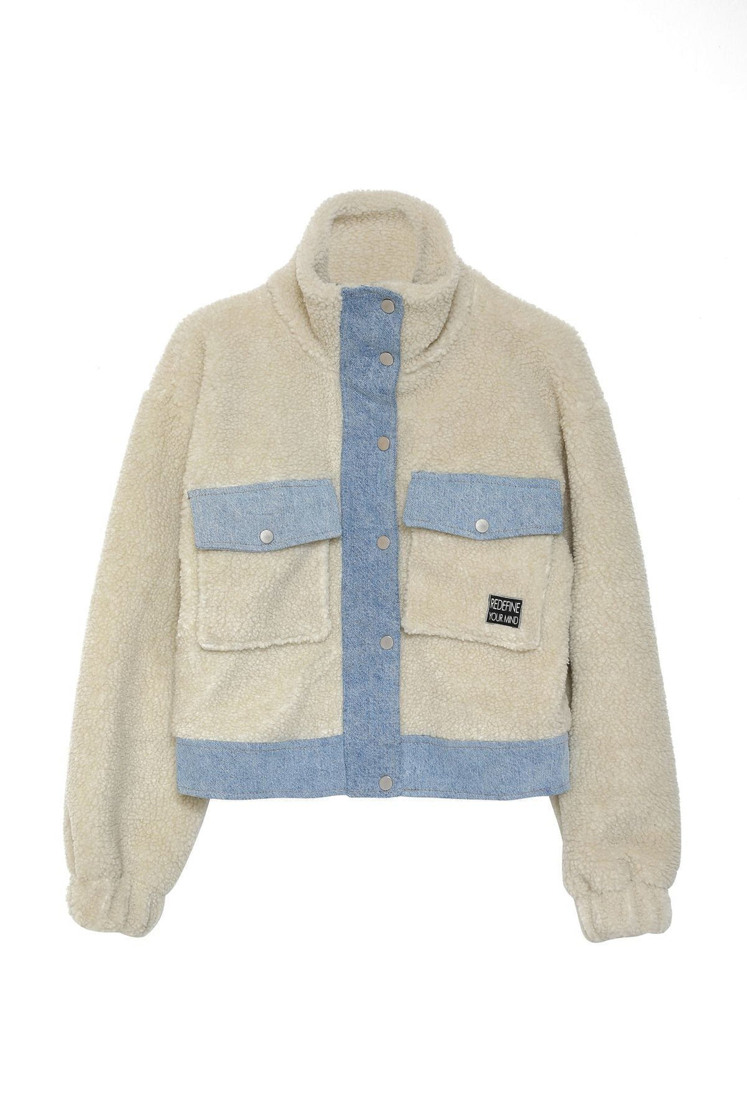 Pocket Detailed Plush Coat Ecru
