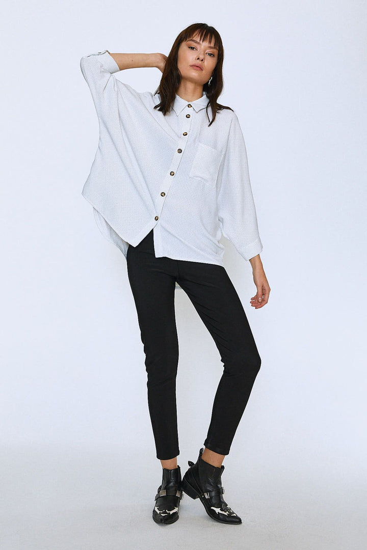 Striped Oversize Shirt Ecru