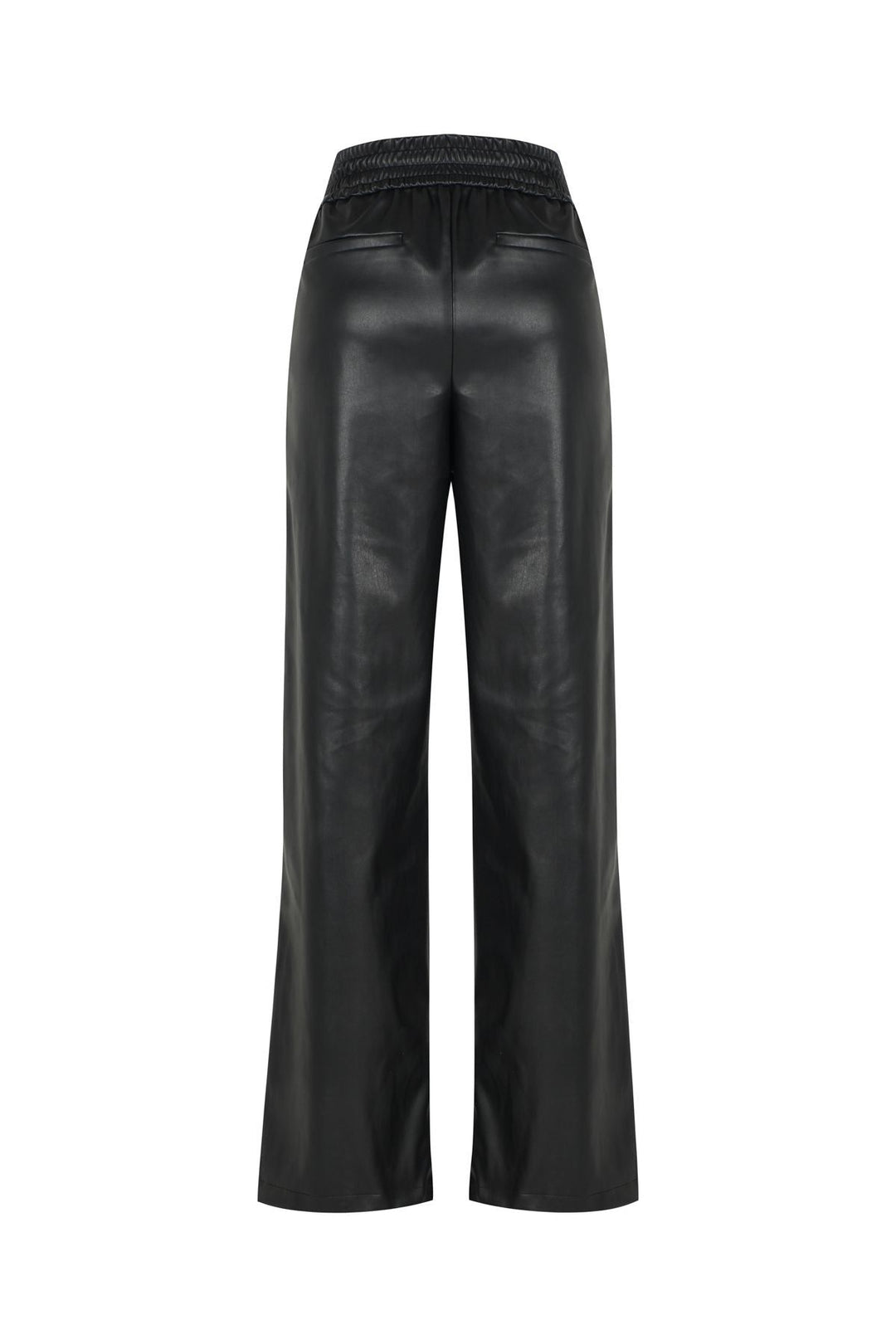 Beli Lastikli Deri Pantolon Siyah