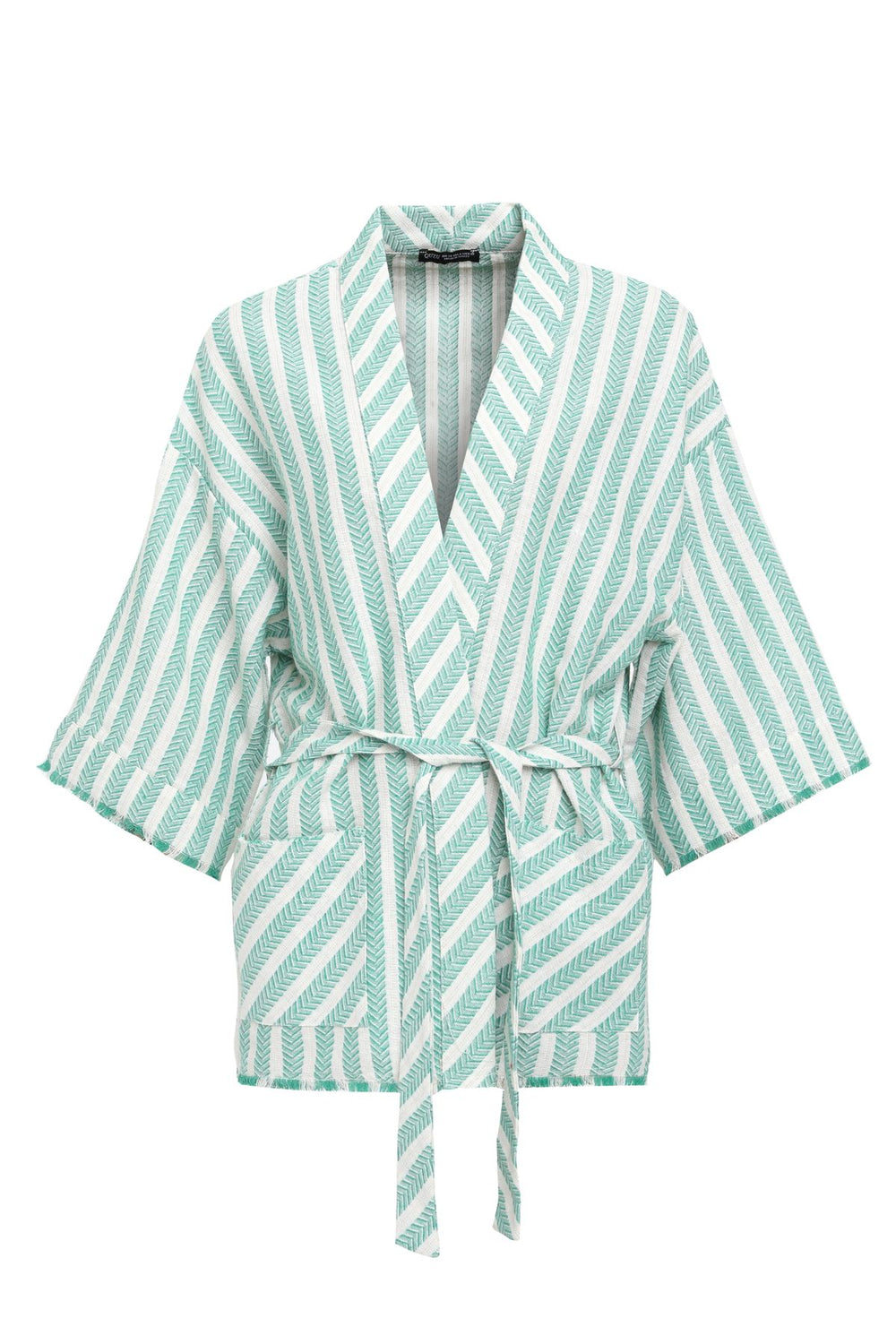 Pocket Detailed Kimono Green