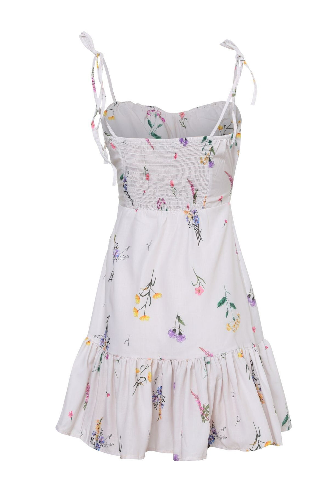 Floral Ruffle Mini Dress Stone