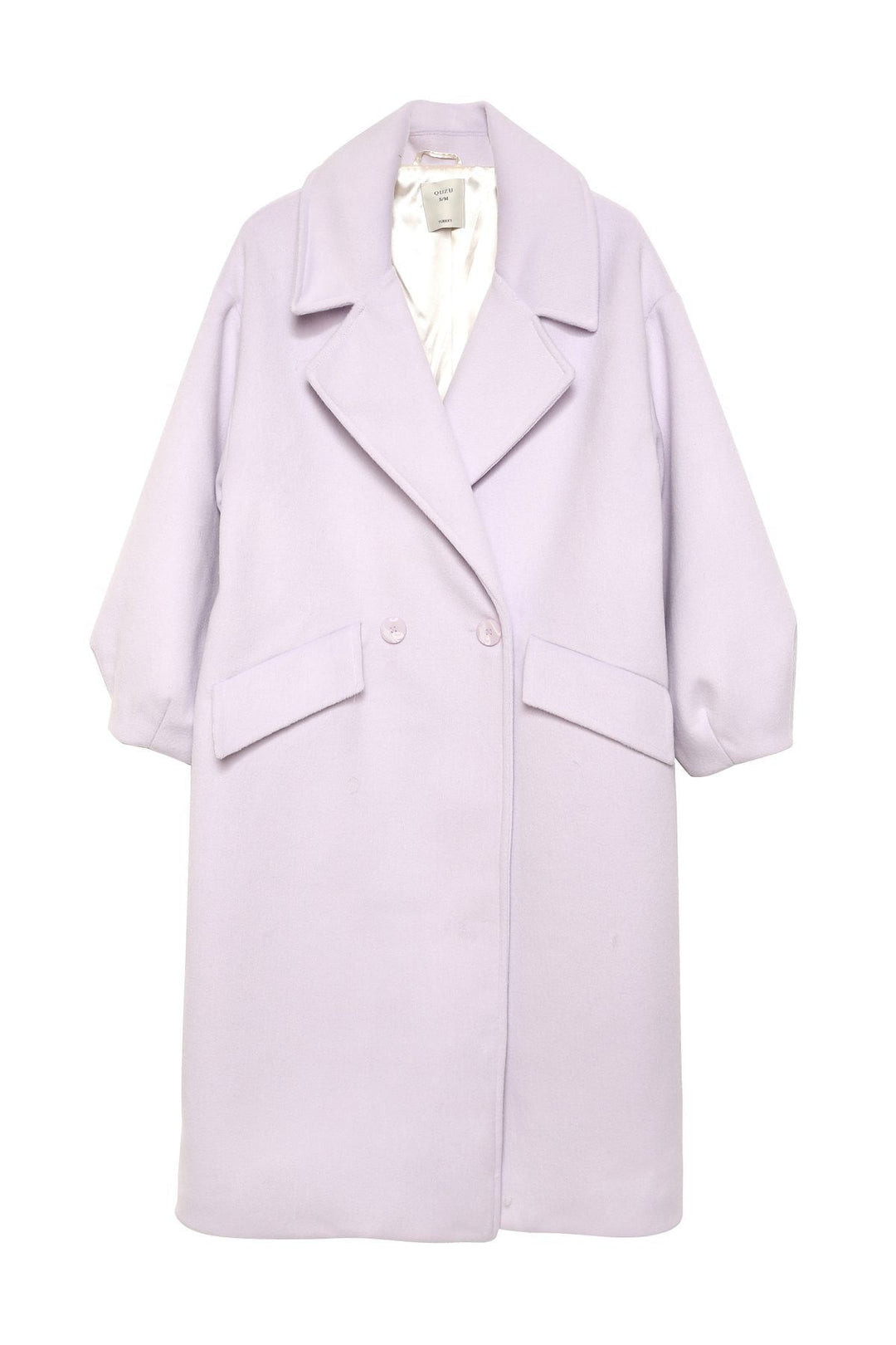 Kruvaze Yaka Oversize Kaban Lila