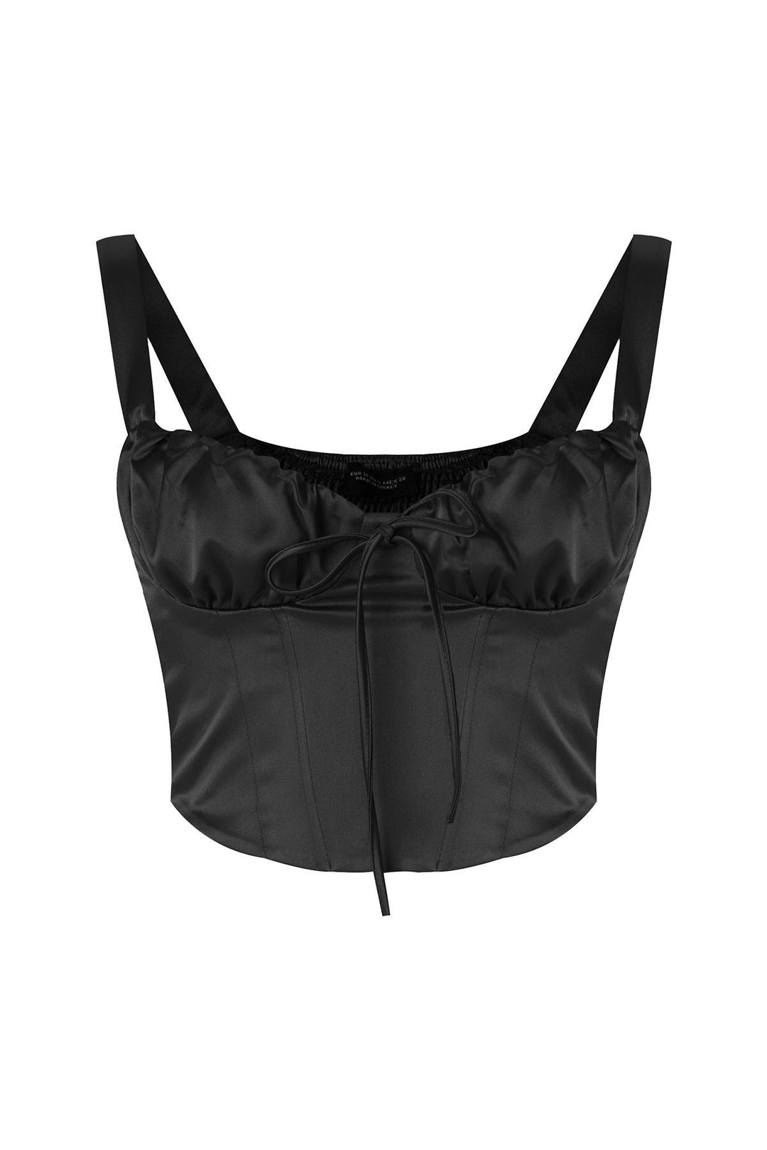 Tie Detailed Satin Blouse Black