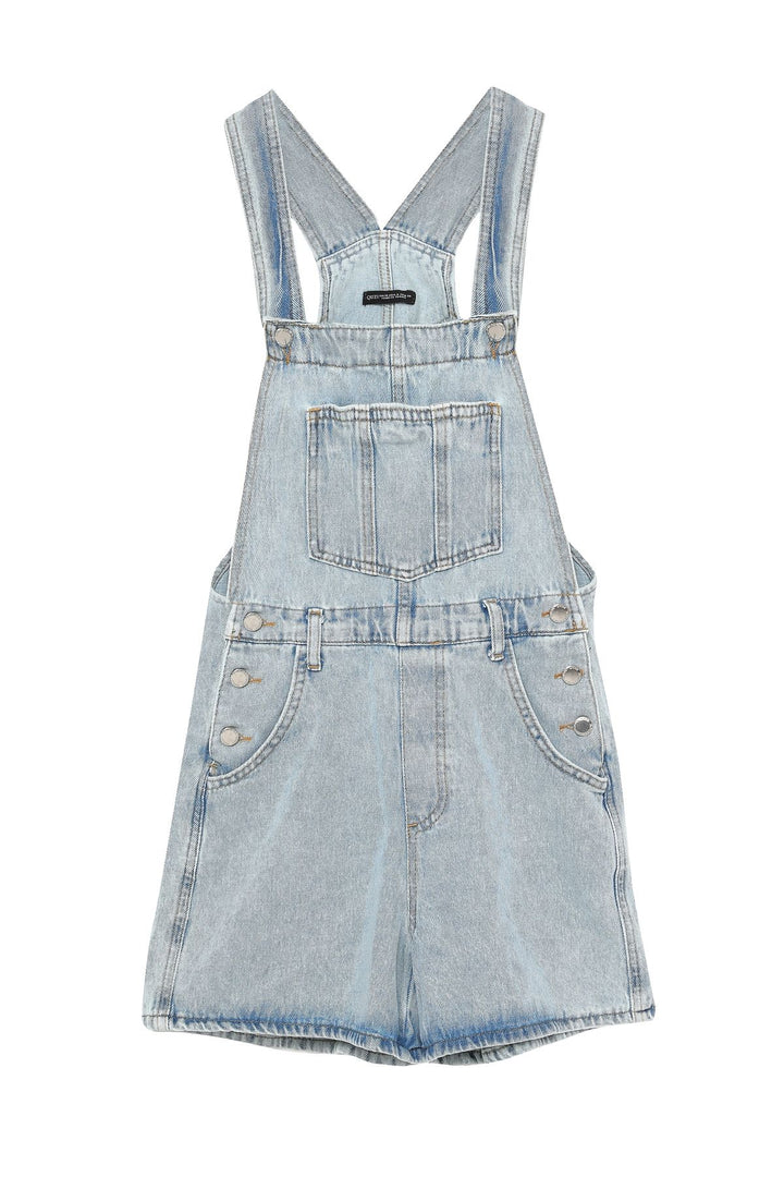 Salopet Short Denim Jumpsuit Ice Blue