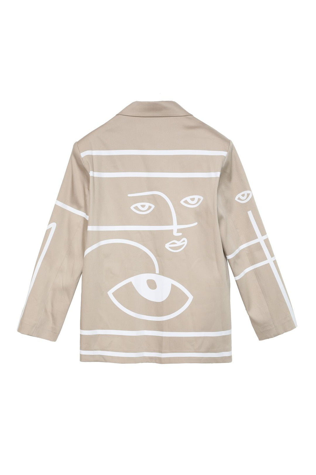 Desenli Blazer Ceket Taş