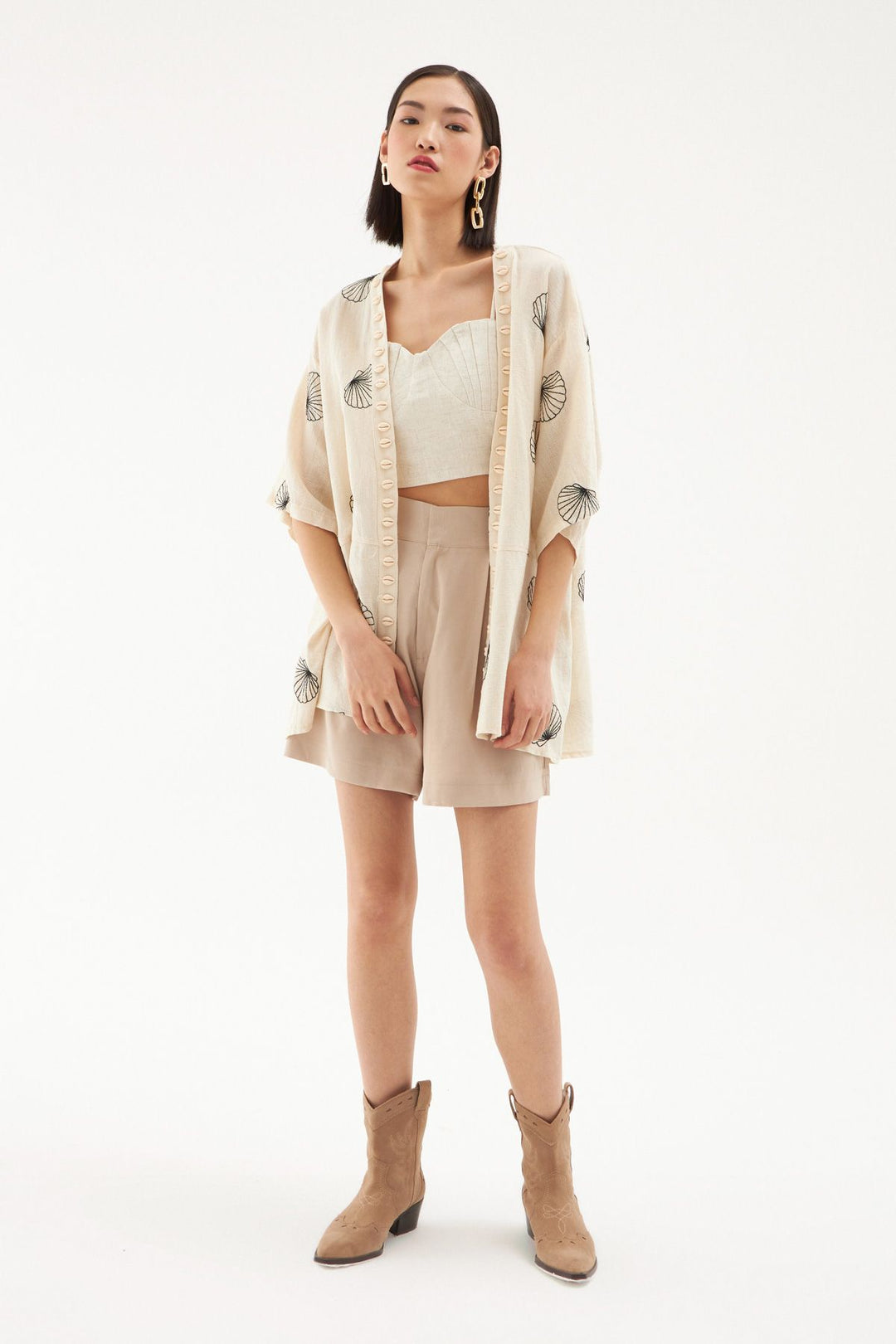 Oyster Linen Kimono Natural