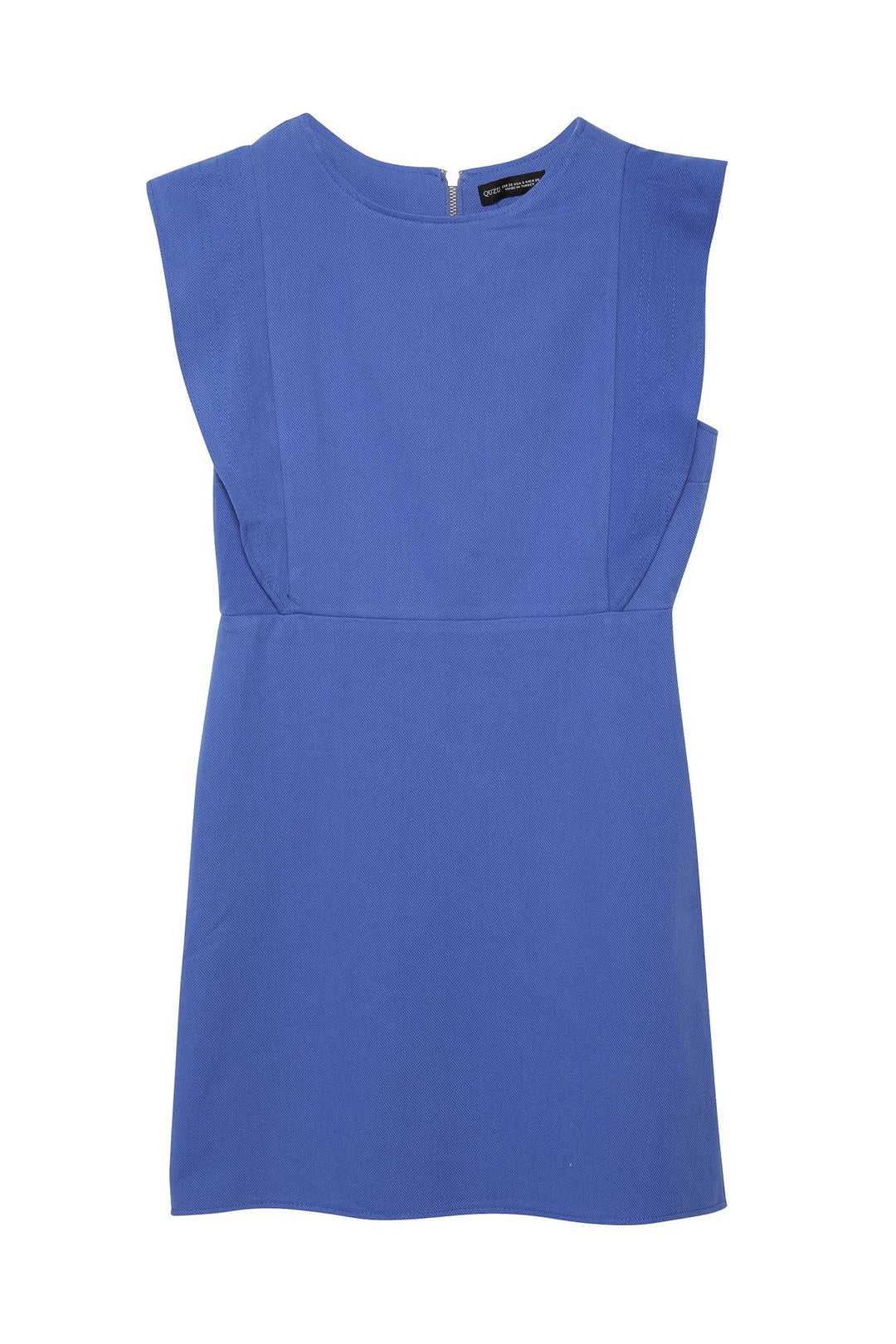 Ruffled Gabardine Dress Dark Blue