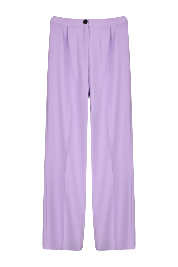 Pile Detaylı Palazzo Pantolon Lila
