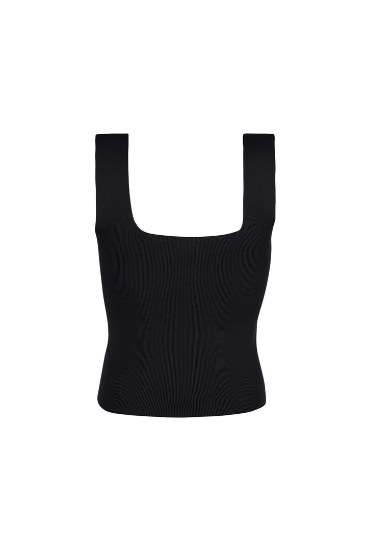 Thick Strap V Neck Knitwear Black