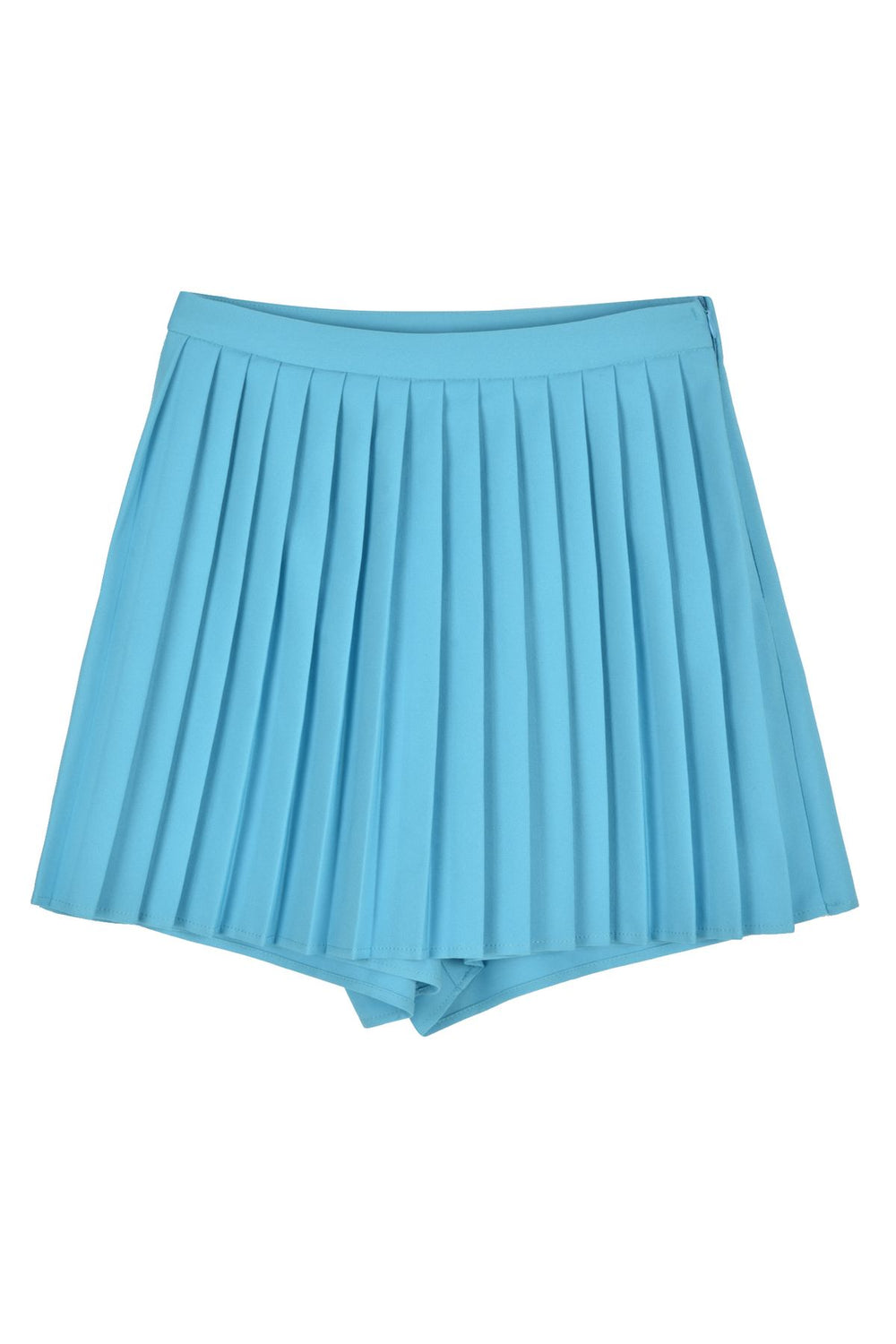 Pleated Short Skirt Blue