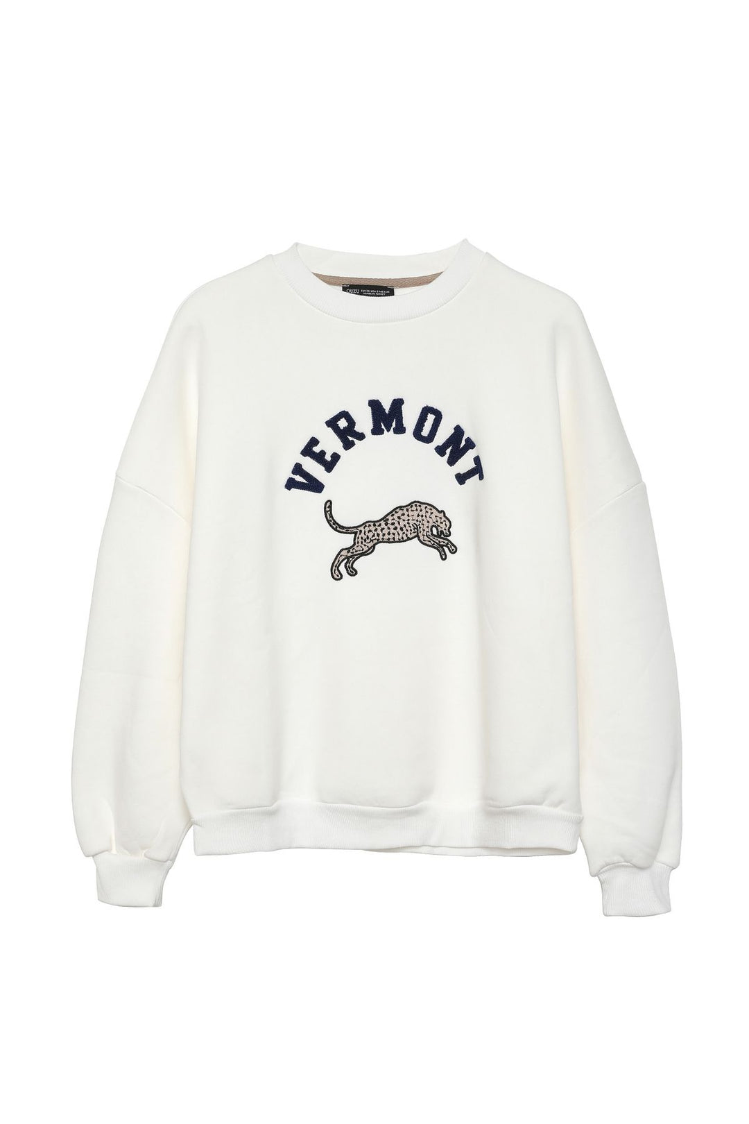 Embroidery Detailed Oversize Sweatshirt Ecru