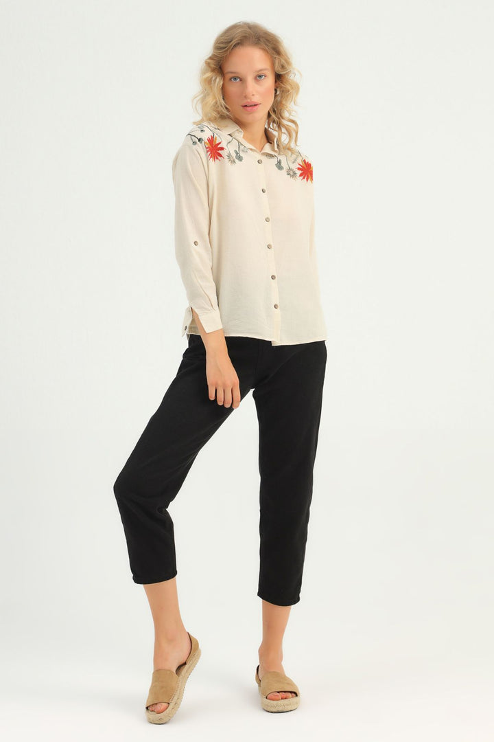 Embroidered Shirt Natural