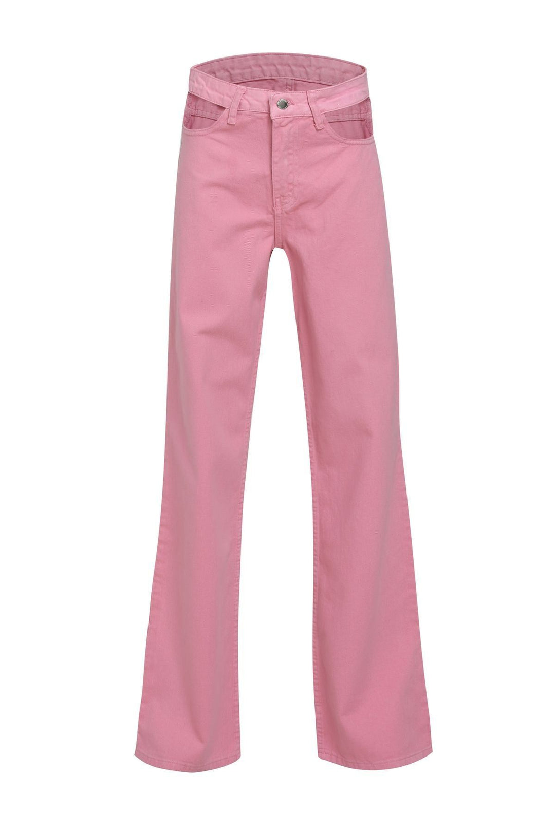 Decollete Detailed Mom Jean Candy Pink