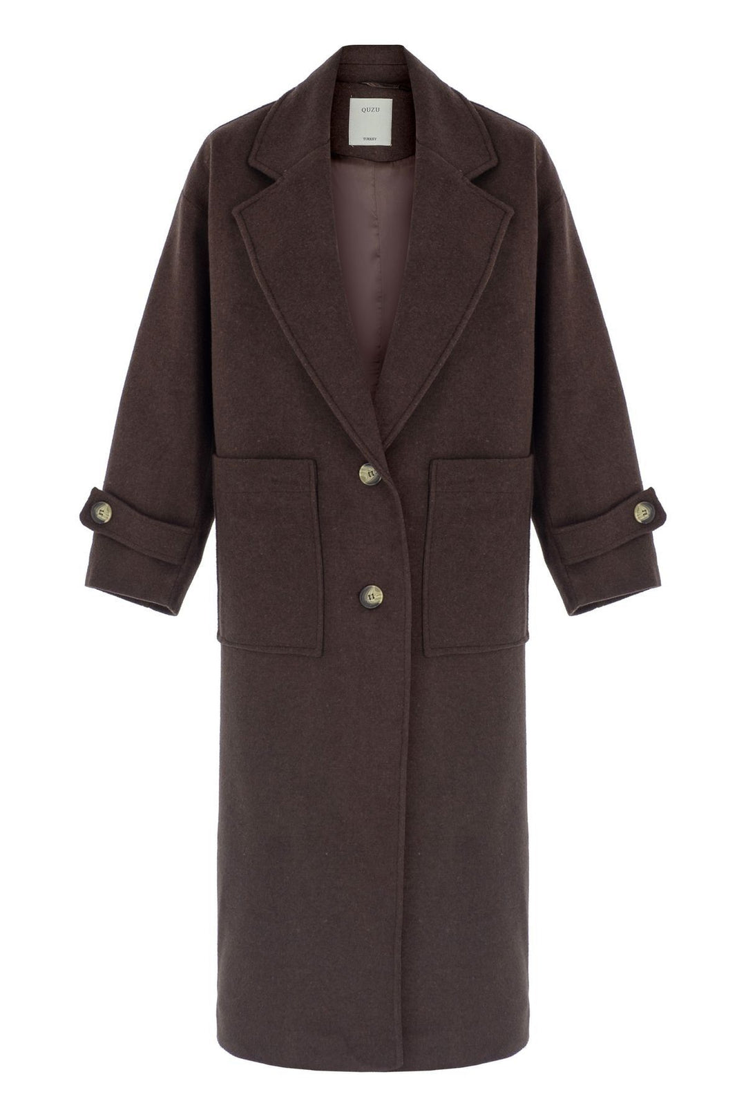 Cepli Uzun Oversize Kaban Kahverengi