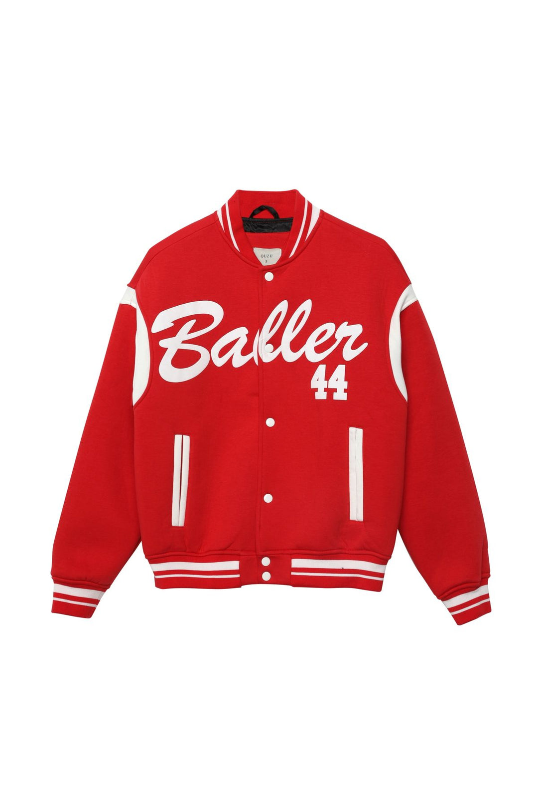 Print Detailed Bomber Jacket Red