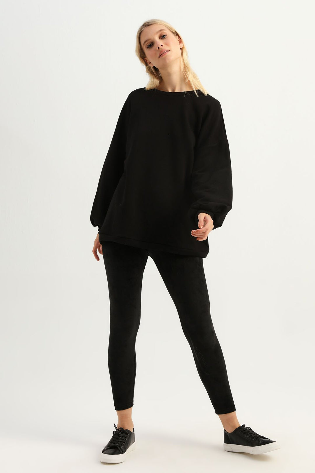 Oversize Long Sweatshirt Black