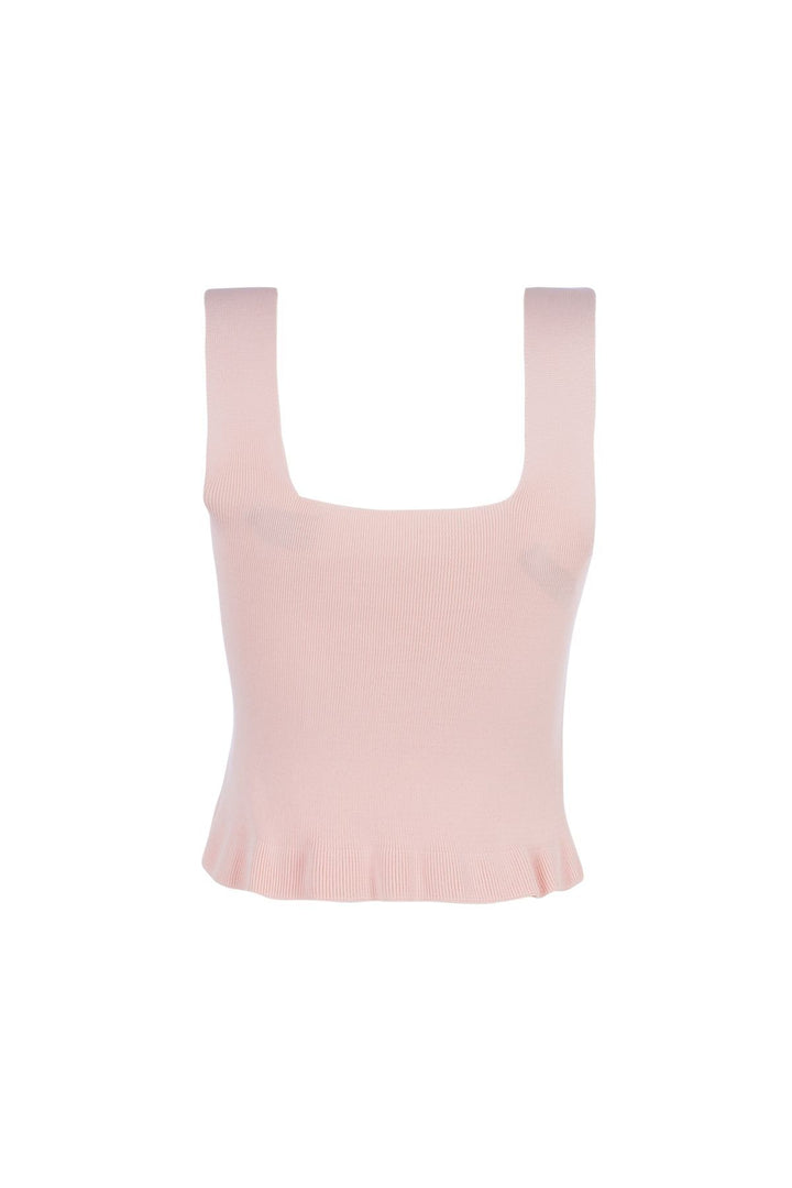 Hanging Tip Frilly Knitwear Powder