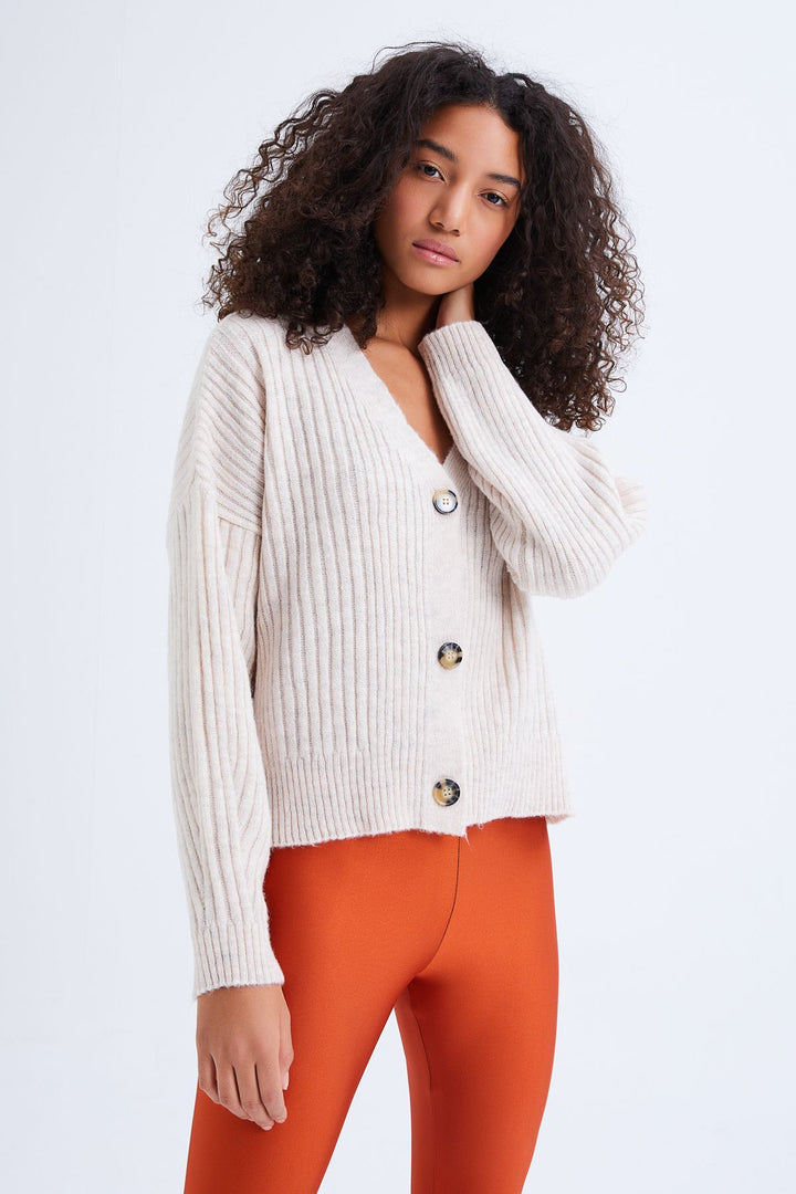 Düğmeli Hırka Taş